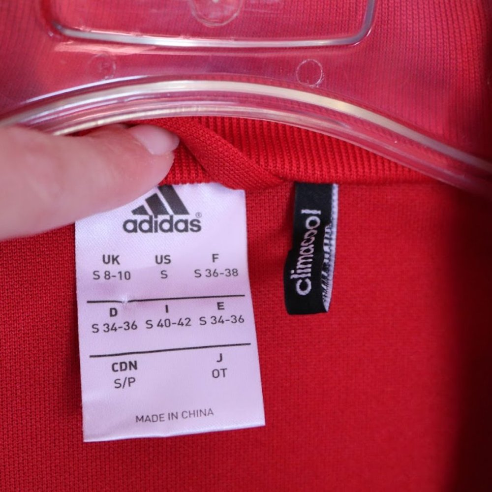 RELIST - Adidas 3 Stripes Soccer Tiro Track Jacket CVU Red/White 3-stripes - S - Picture 14 of 16